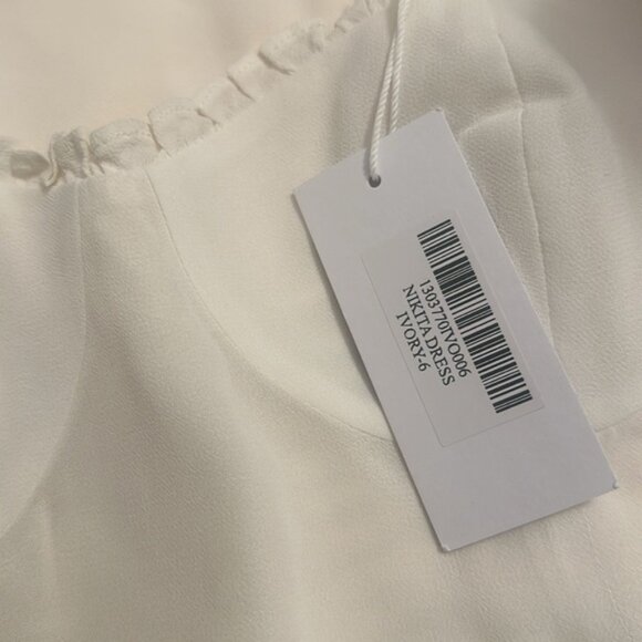 NWT Reformation Nikita Midi Dress in White Ivory Tie Straps Bridal | size 6 - Picture 6 of 12